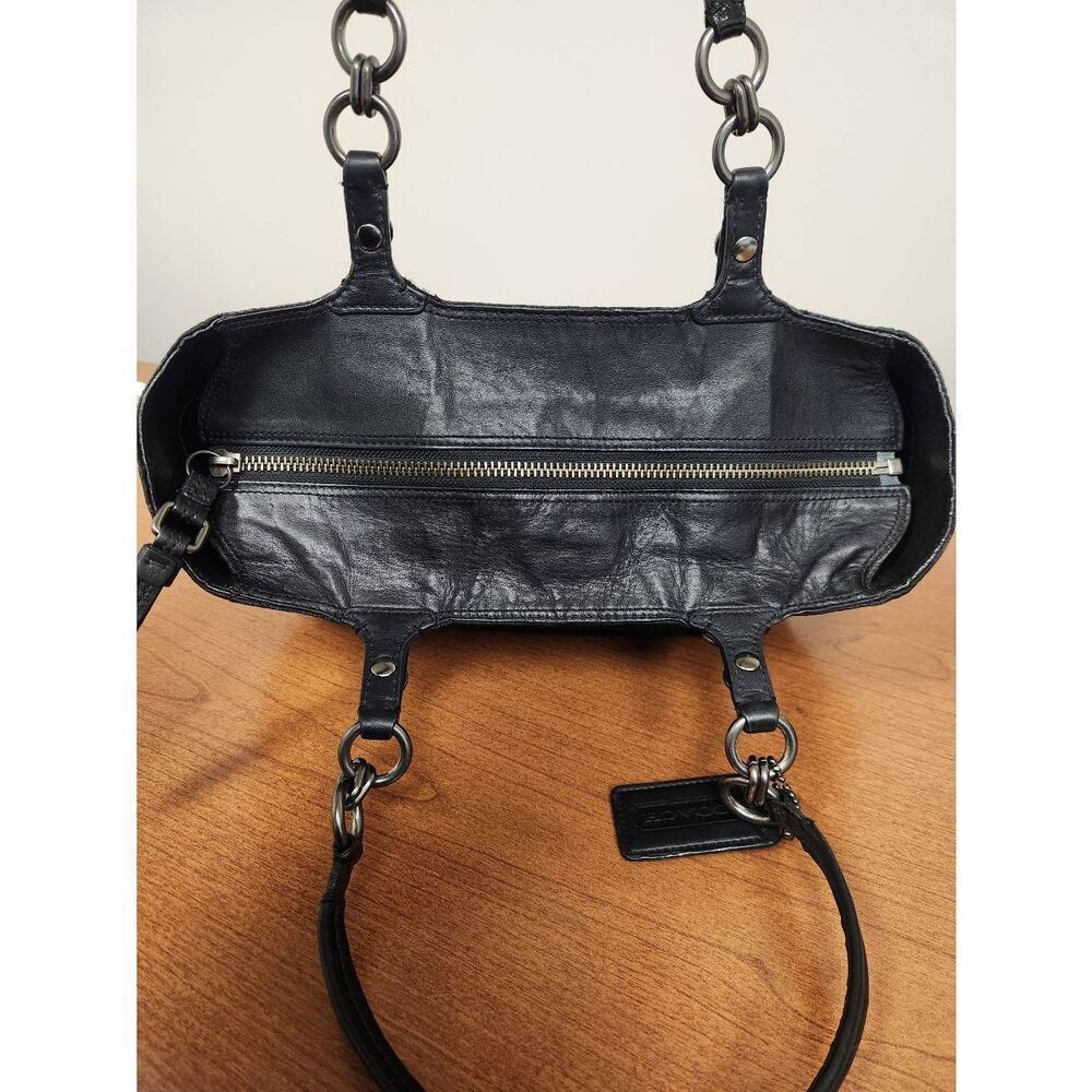 Coach Mia Op Art Lurex Black Canvas Tote 15746 - Picture 13 of 13